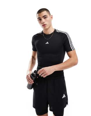 asos adidas Training tech fit t-shirt in black