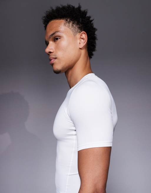 adidas Training tech fit t-shirt in white, 4 of 5