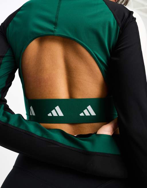 adidas - Training - Tech-fit T-shirt met lange mouwen in zwart, 4 van 4