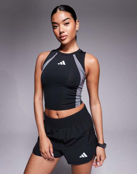 adidas - Training - Tech Fit - Tanktop met kleurvlakken in zwart - view 1
