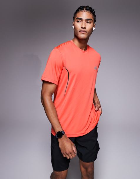 adidas Training tech t-shirt in coral - view 1