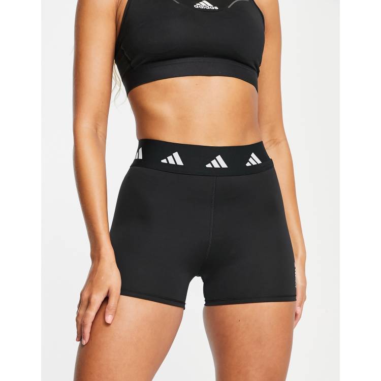 adidas Training Techfit 3-inch legging shorts in black