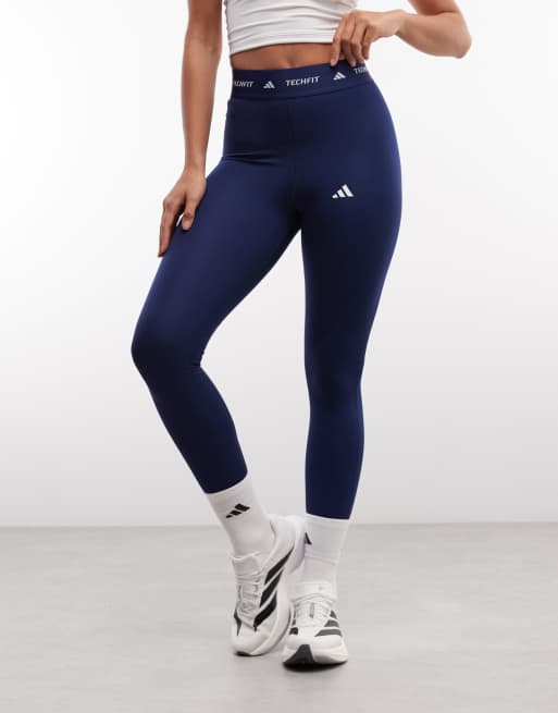 adidas Training TechFit 7/8 legging in navy, 3 van 5