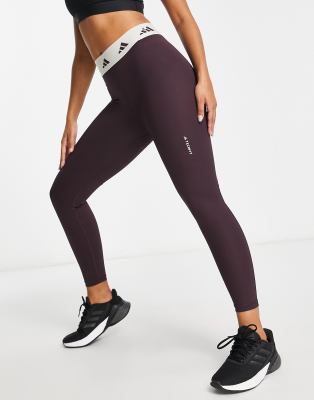 adidas adidas Yoga Studio 7/8 Leggings - Burgundy