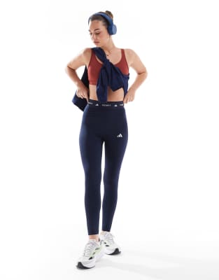 adidas Training - Techfit - 7/8-Leggings in Marineblau-Schwarz