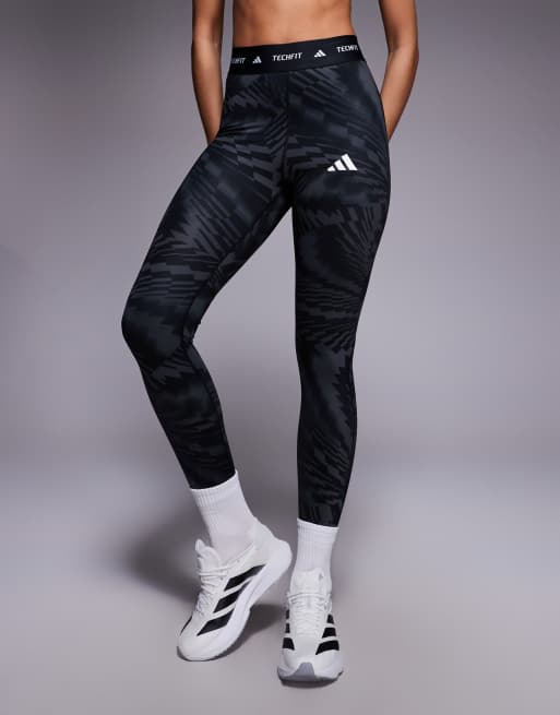 adidas Training – Techfit – 7/8-Leggings in Schwarz mit Print, 2 von 5