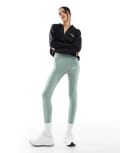 [adidas performance] adidas Training Techfit 7/8 leggings in silver green XS MGREEN