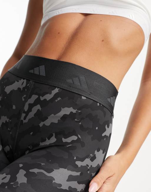 adidas Techfit 7/8th leggings in black camo | ASOS