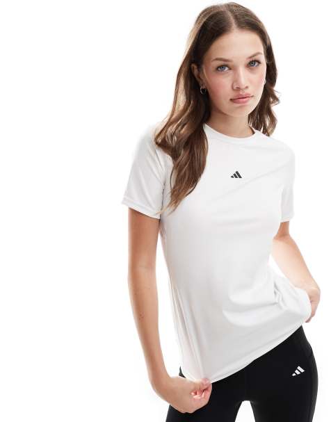 adidas Training techfit t-shirt in white