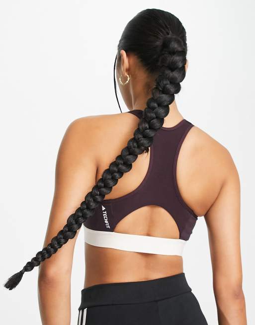 adidas Training - Techfit - Brassière de sport à maintien intermédiaire -  Rouge