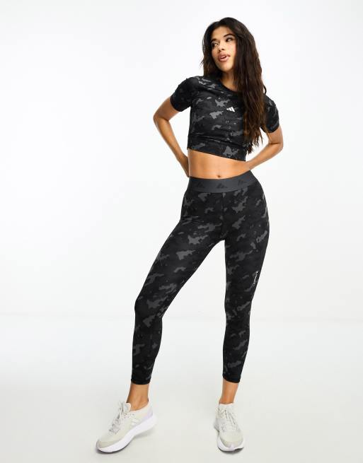 Top Cropped Adidas Techfit Camo Feminino