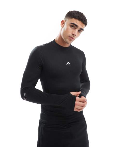 adidas - Training - Techfit - COLD.RDY - T-shirt met lange mouwen in zwart - view 1