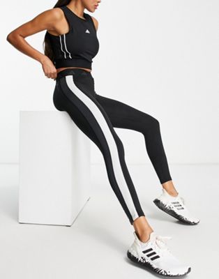 adidas Training Techfit color rise white block in black leggings and | high ASOS