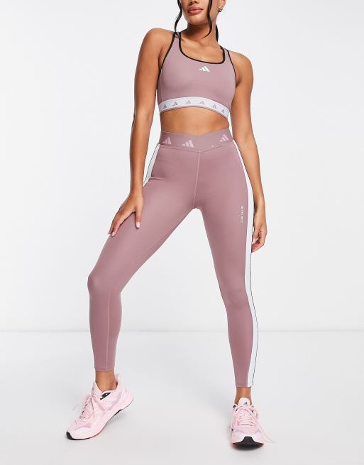 adidas Training Techfit colour block high waisted leggings in