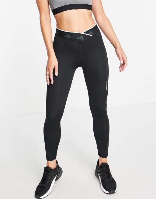 adidas Training Techfit crossover leggings in black