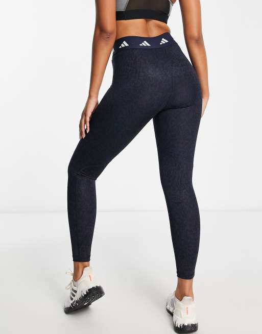 adidas Originals three stripe leggings in black and snake print