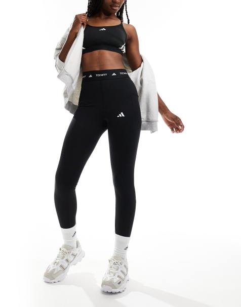 adidas - Training - Techfit - Lange legging met steekzak in zwart - view 1