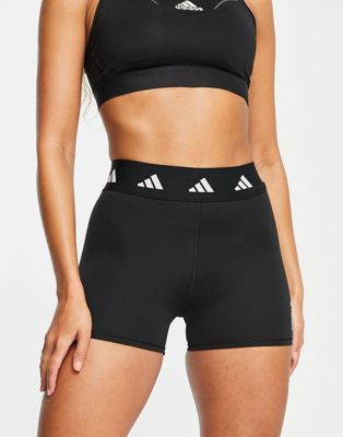 adidas Training Techfit legging shorts in black - ASOS Price Checker