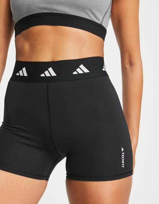 adidas Training Techfit LeggingShorts in Schwarz ASOS