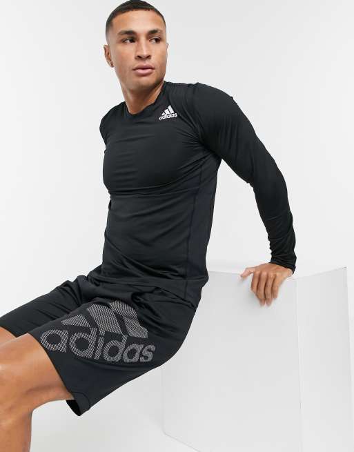 adidas Techfit Training Long Sleeve Tee - Black