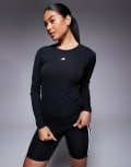 [adidas performance] adidas Training Techfit long sleeve top in black XL black