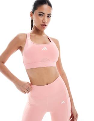 adidas Training techfit medium-support sports bra in pink