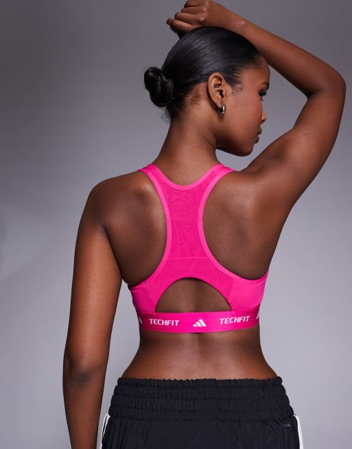 adidas Training - TechFit - Pink sports-BH, 3 af 4