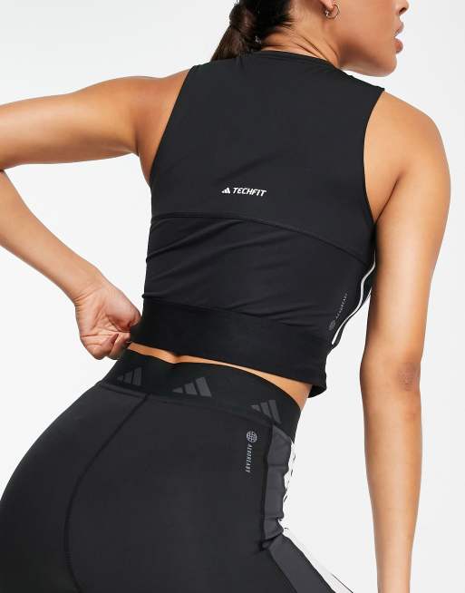 Under Armour crop mesh tank top in black