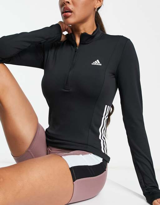 adidas Training - Techfit - Sweat effet color block à fermeture éclair partielle - Noir