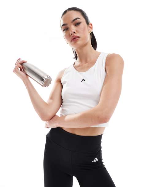 adidas Training Techfit tank top in white - view 1