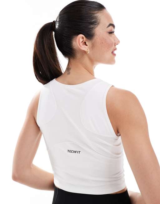 adidas Training Techfit tank top in white ASOS