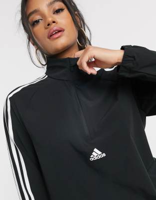 adidas Training three stripe half zip 