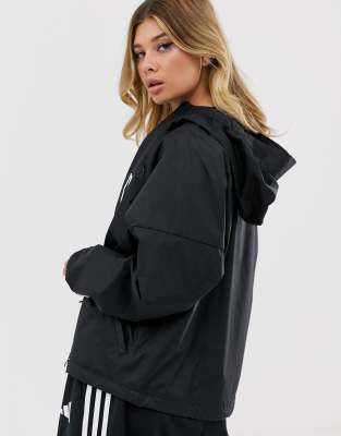 adidas originals tlrd three stripe duster coat in black