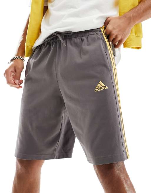 Adidas 3 stripe jersey shorts mens clearance