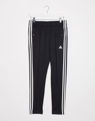 adidas training 3 stripe tiro joggers in black