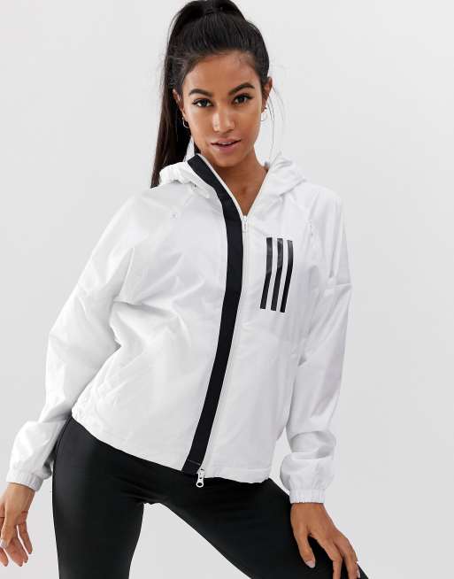 adidas rain jacket white