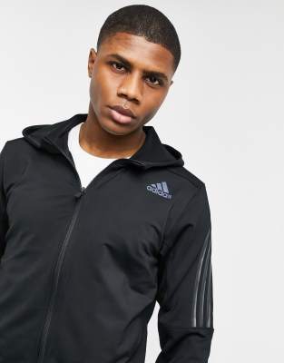 adidas three stripe zip up hoodie