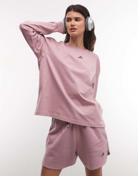adidas Training Three Stripes Studios top de manga larga en lila - view 1