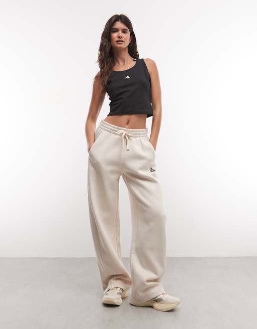 adidas Training Three Stripes Studios Track Pants in Cream, 2 of 5