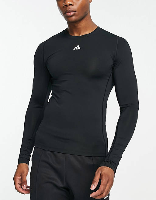 adidas Training Tight Fit long sleeve t-shirt in black