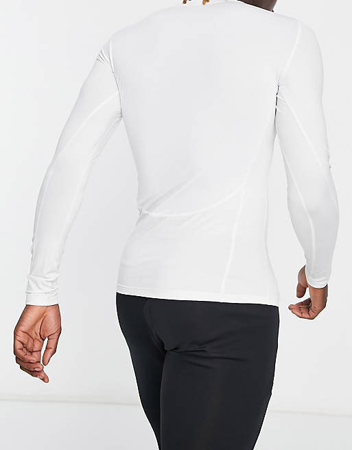 adidas Training Tight Fit long sleeve t-shirt in white | ASOS