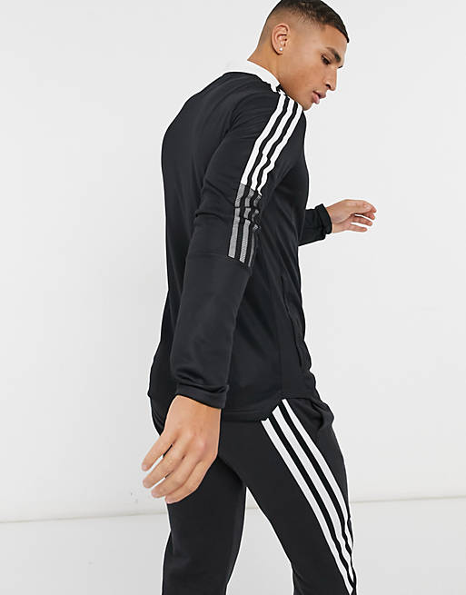 adidas Training Tiro 3 stripe track jacket in black | ASOS