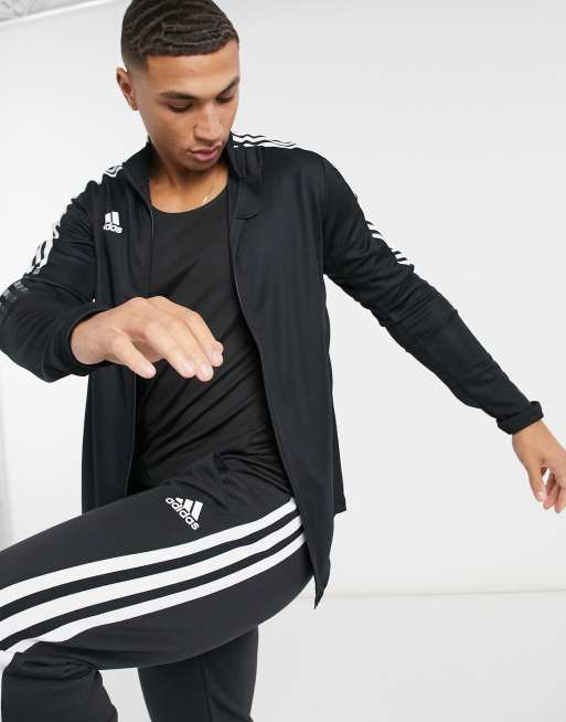 adidas Training Tiro 3 stripe track jacket in black