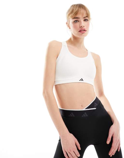 adidas Training - TLRD - Reggiseno sportivo a sostegno elevato bianco