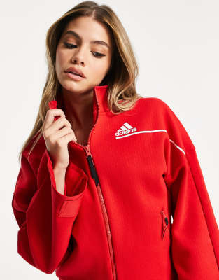 red adidas training top