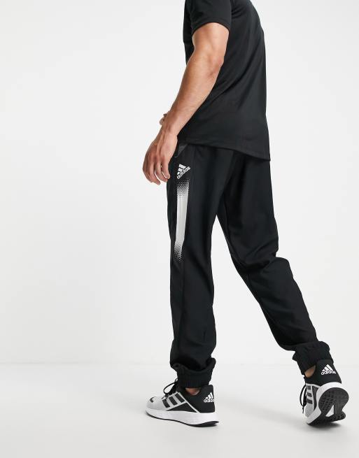 adidas Training trackies with contrast panels in black, 2 of 4