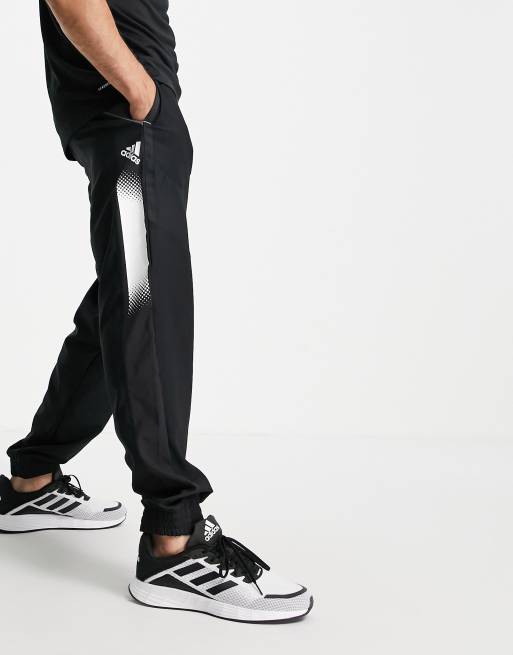 adidas Training trackies with contrast panels in black, 4 of 4