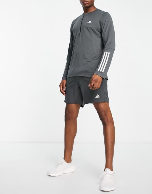 adidas Training Motion long sleeve top with 1/4 zip in dusty blue