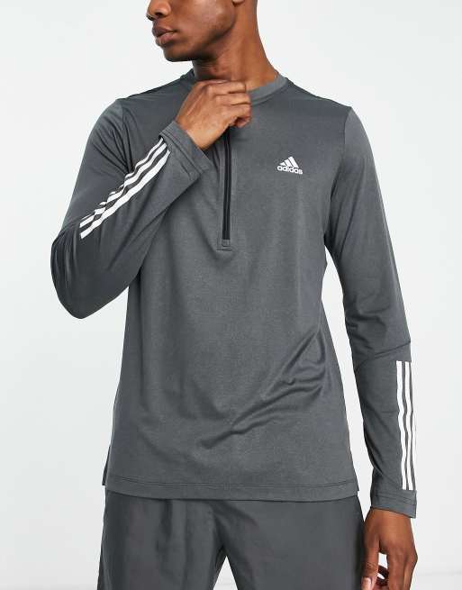 adidas Training Train 365 1/4 zip long sleeve t-shirt in black | ASOS