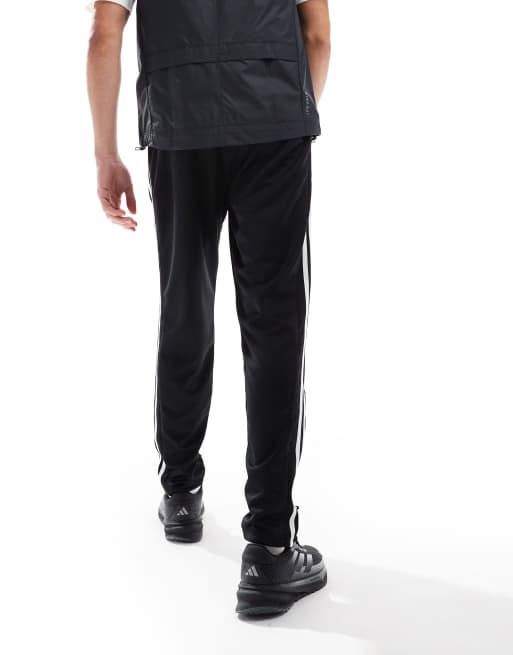 adidas Training Train Essentials 3 stripe joggers in black